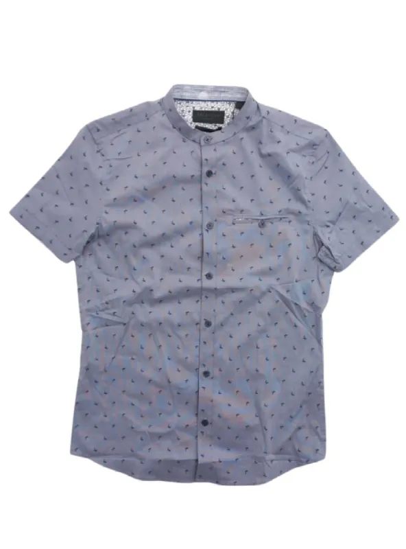PALM TREE ROUND NECK BUTTON UP SHIRT sold by FBO