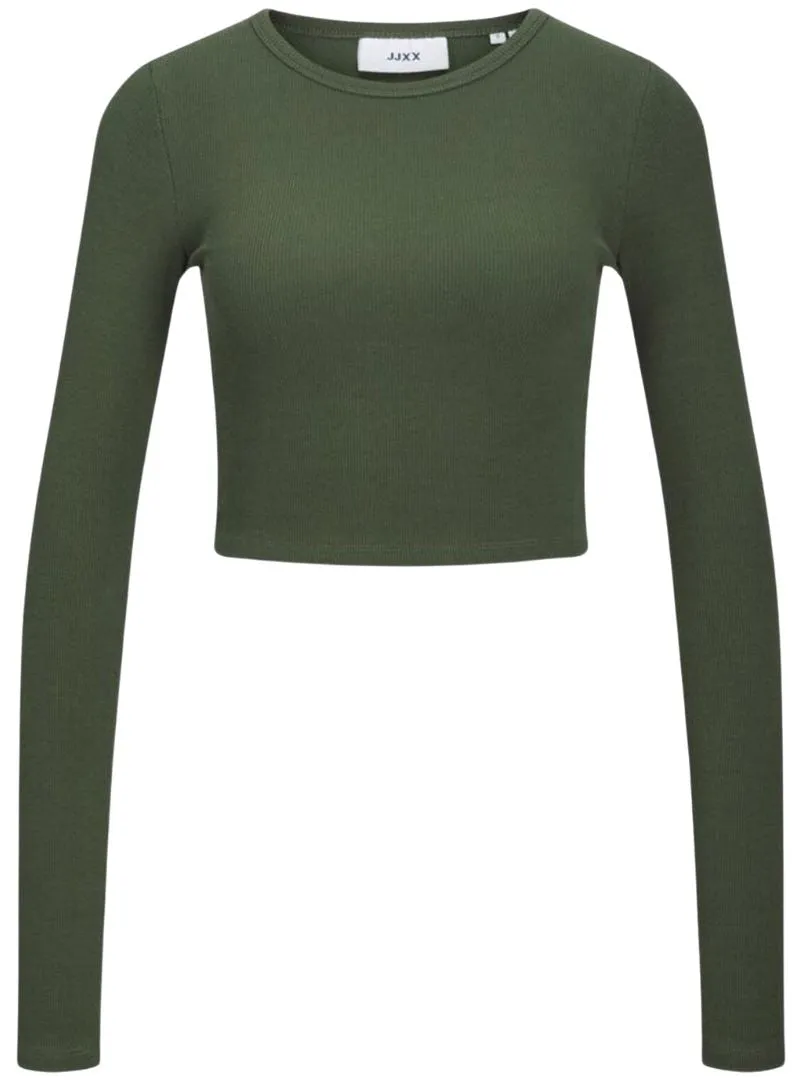 LONG SLEEVE RIBBED CROPPED TEE sold by FBO product image thumbnail 4