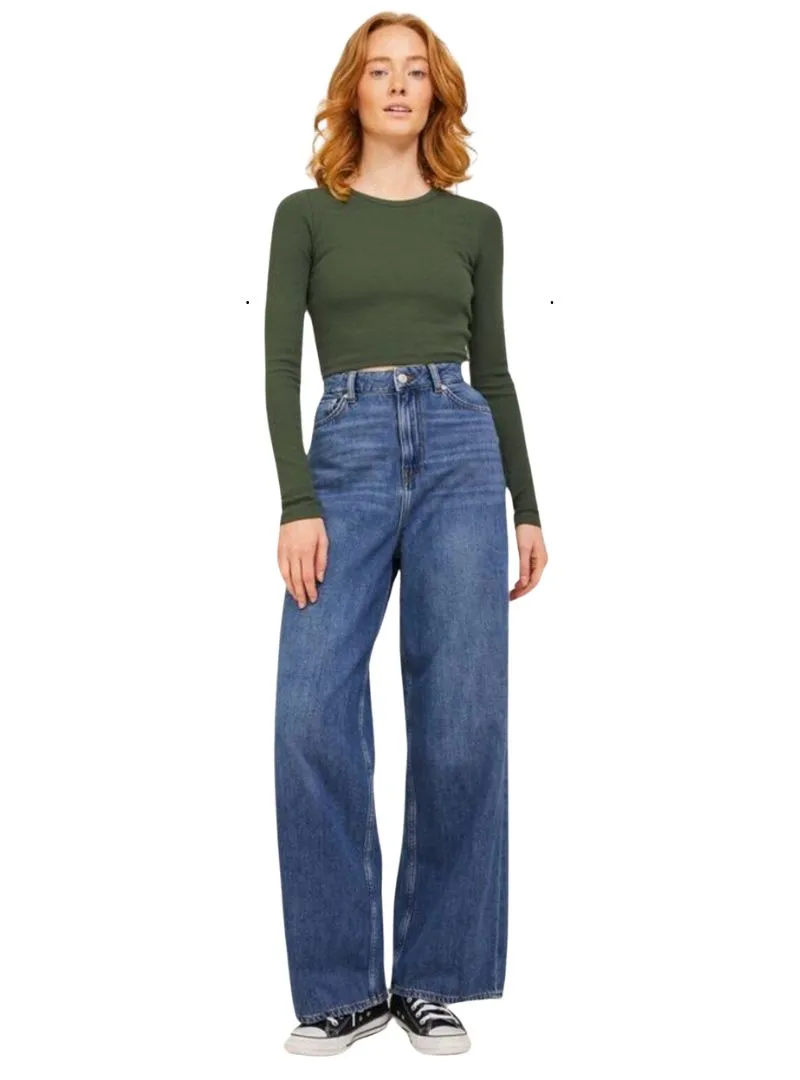 LONG SLEEVE RIBBED CROPPED TEE sold by FBO