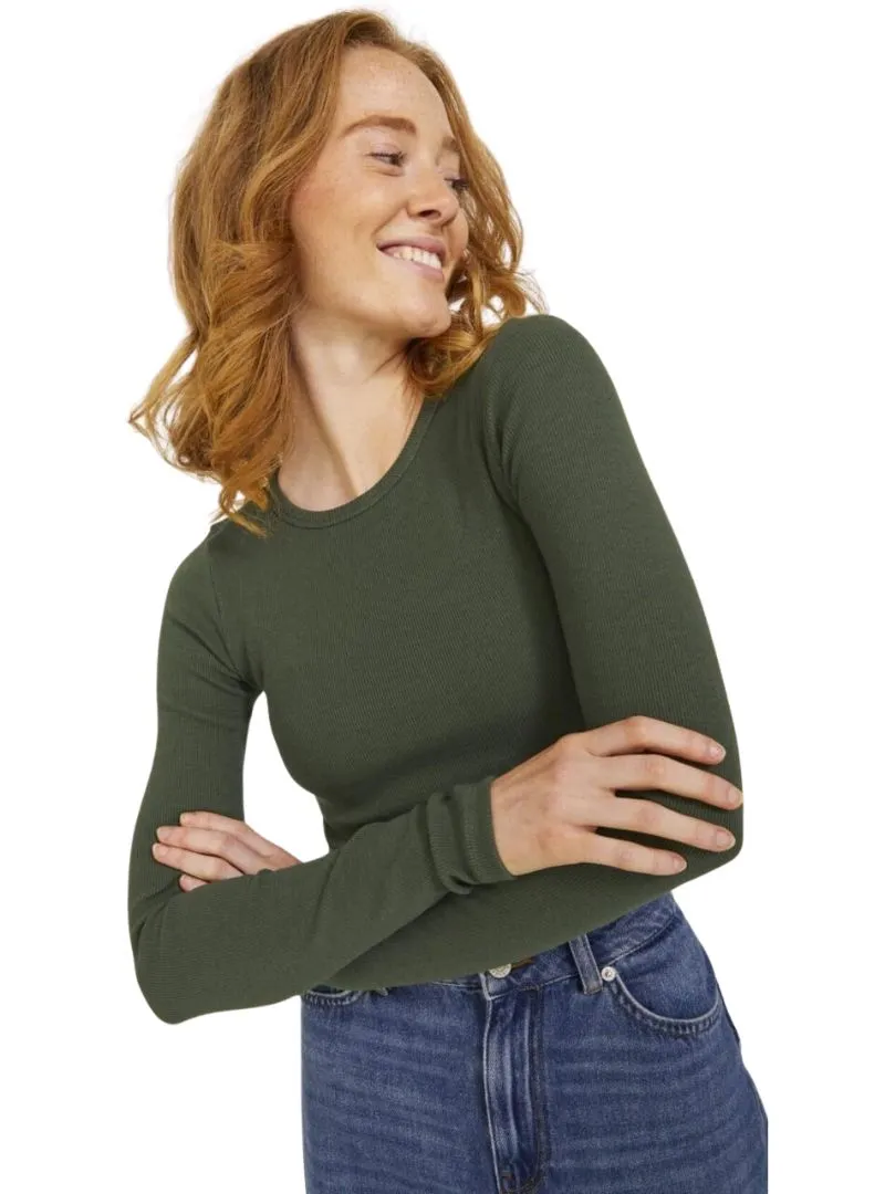 LONG SLEEVE RIBBED CROPPED TEE sold by FBO product image thumbnail 3