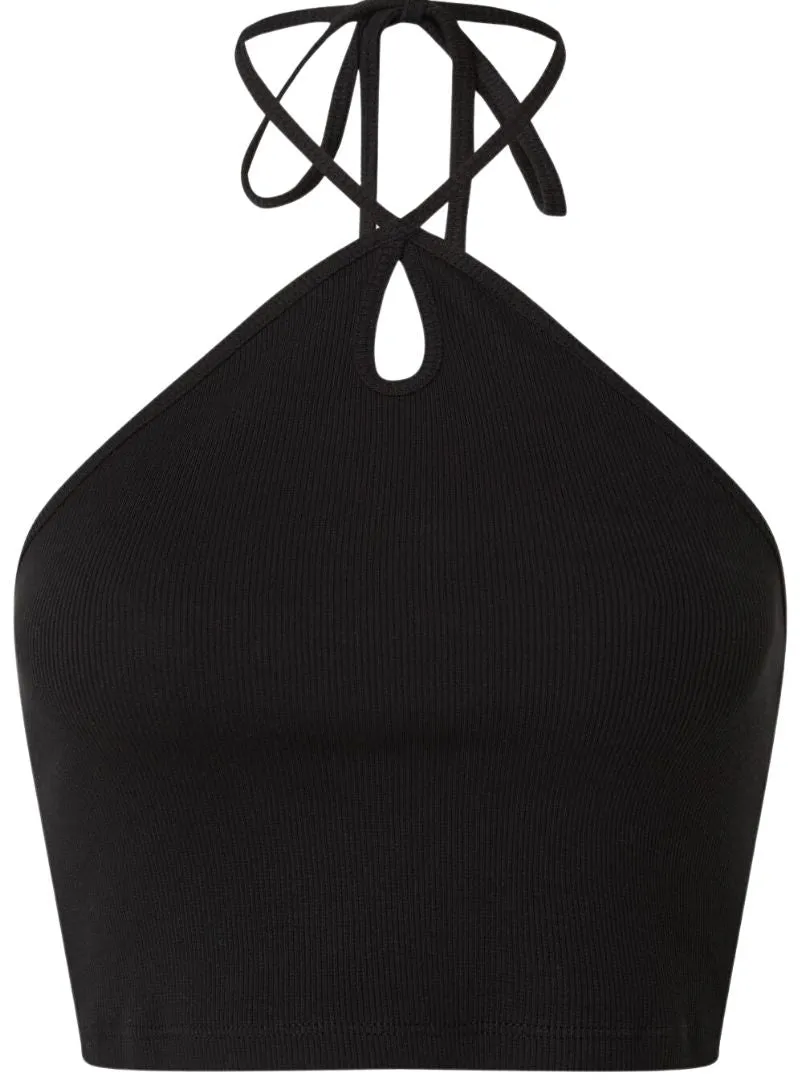 BACK TIE RIB CROP TOP sold by FBO