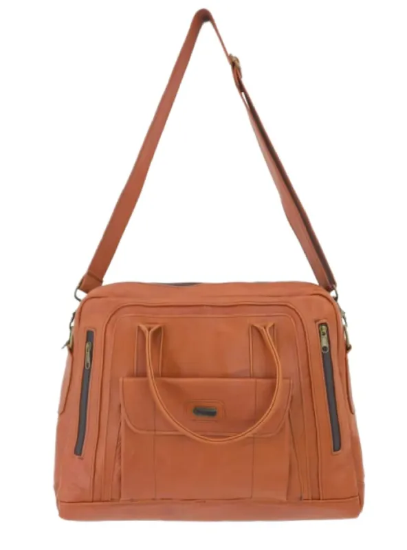 MULTI POCKET GENUINE LEATHER LAPTOP BAG sold by FBO