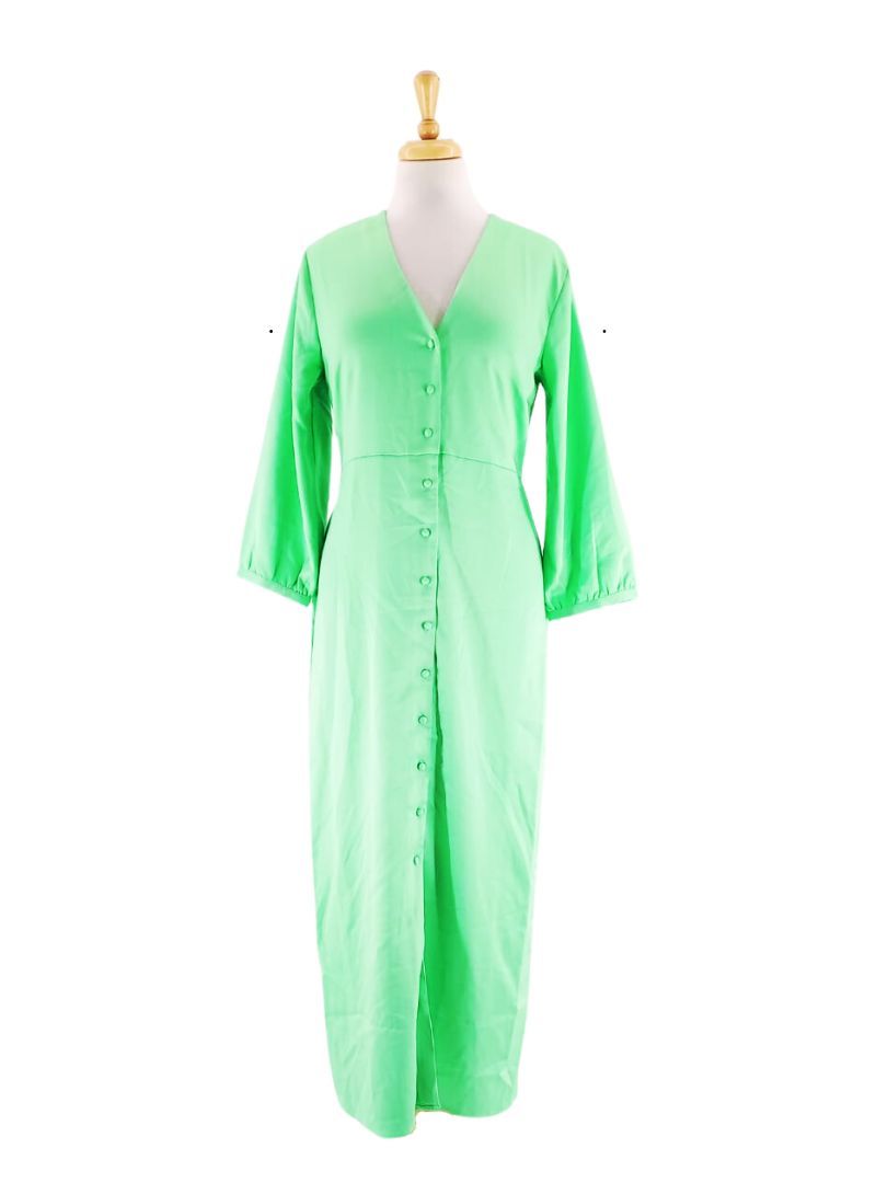 BUTTONED SATIN DRESS sold by FBO