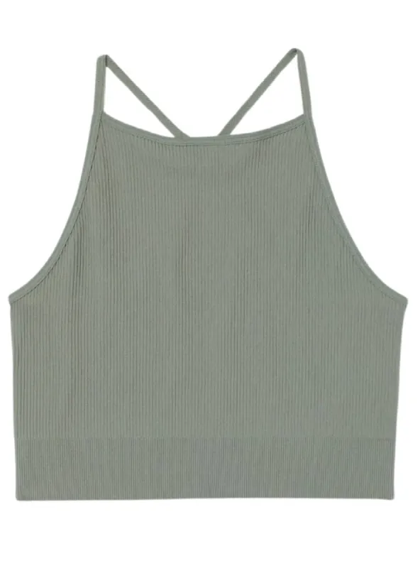 RIB TEXTURED CROP TOP sold by FBO