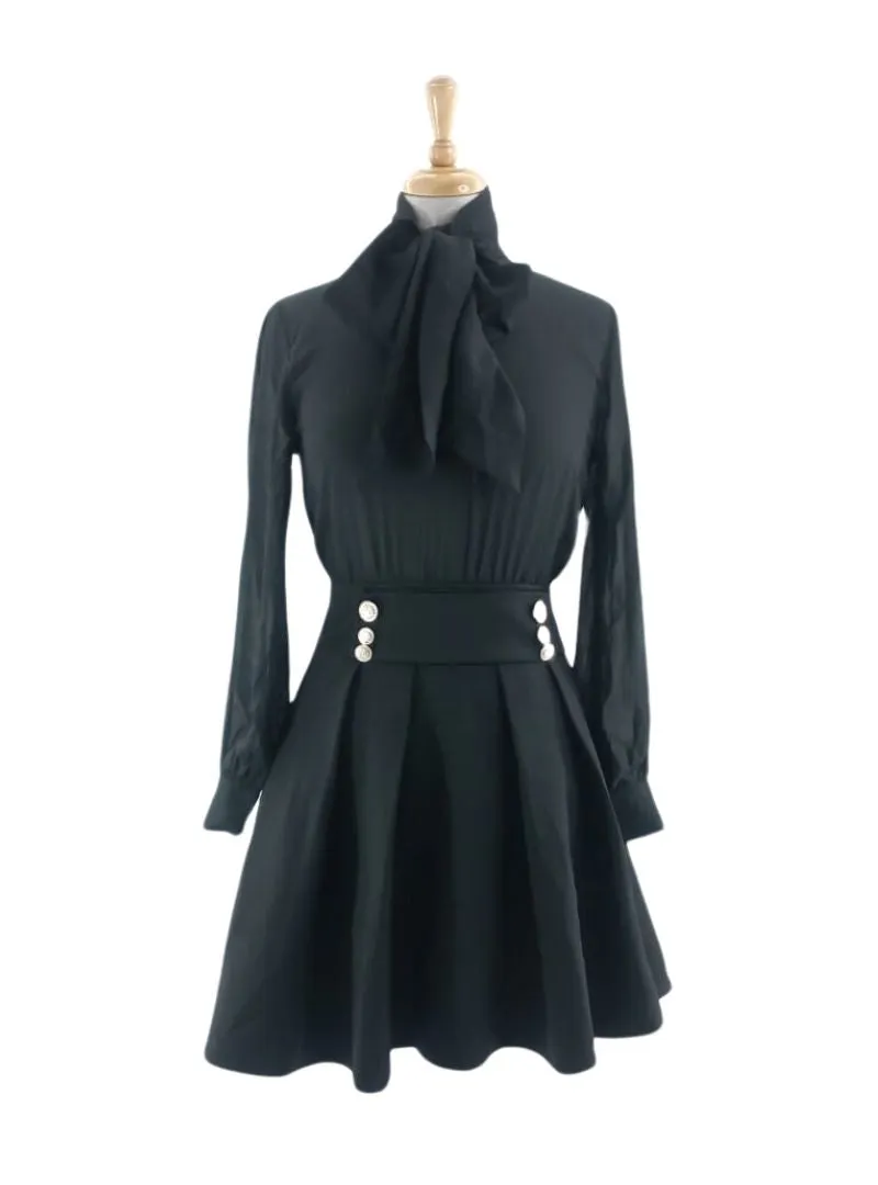 LONG SLEEVE MESH FLARE DRESS sold by FBO