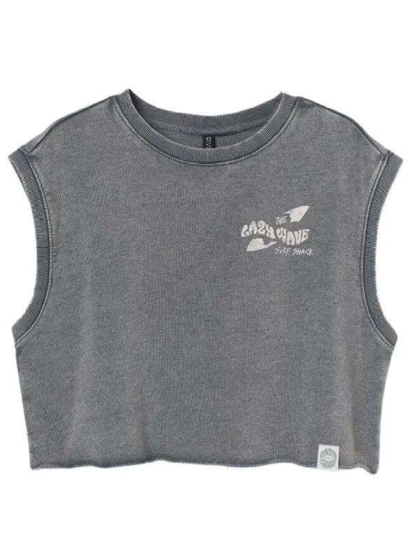 SLEEVELESS PRINTED BOXY CROP TOP sold by FBO