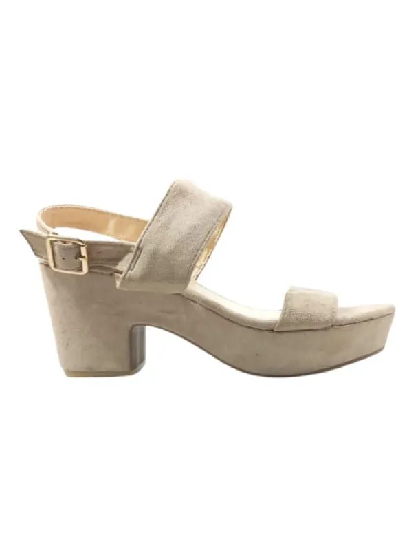 SUEDE FEEL PLATFORM BLOCK HEELS sold by FBO