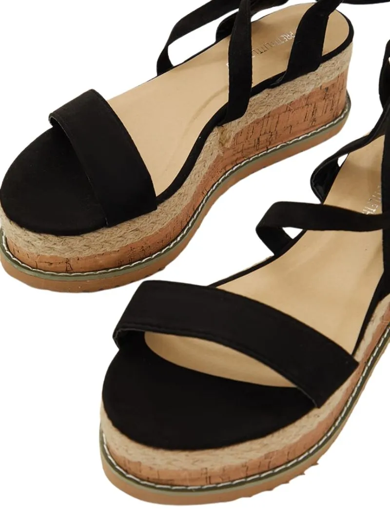 PLATFORM SUEDE FEEL LACE UP SANDAL sold by FBO product image thumbnail 2