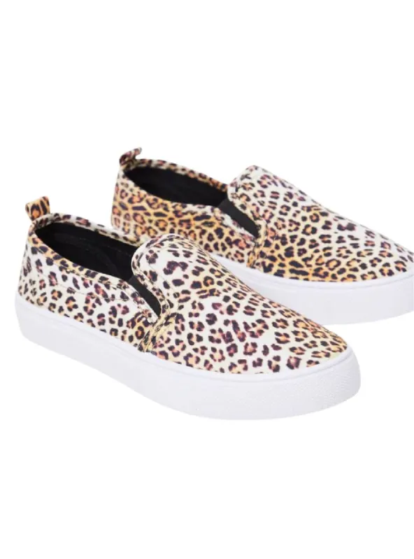 ANIMAL PRINT DETAILED SLIP ON SNEAKERS sold by FBO