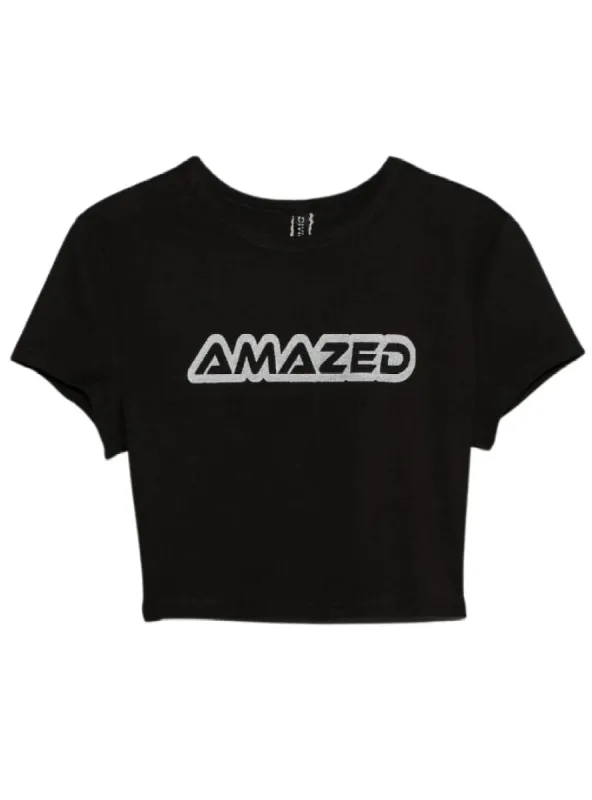 PRINTED FITTED CROP TOP sold by FBO