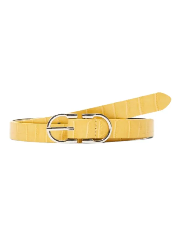 S.oliver Ladies Croc Detail Belt - Yellow sold by FBO