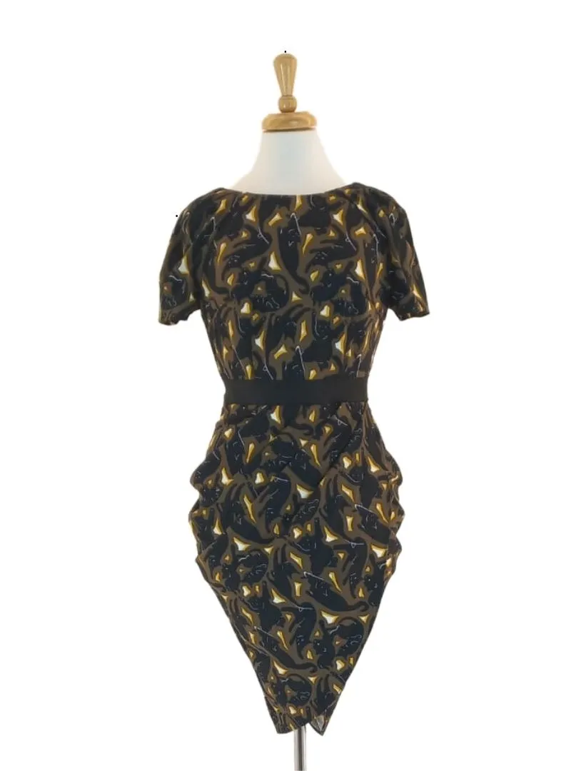 PRINTED WRAP DRESS sold by FBO