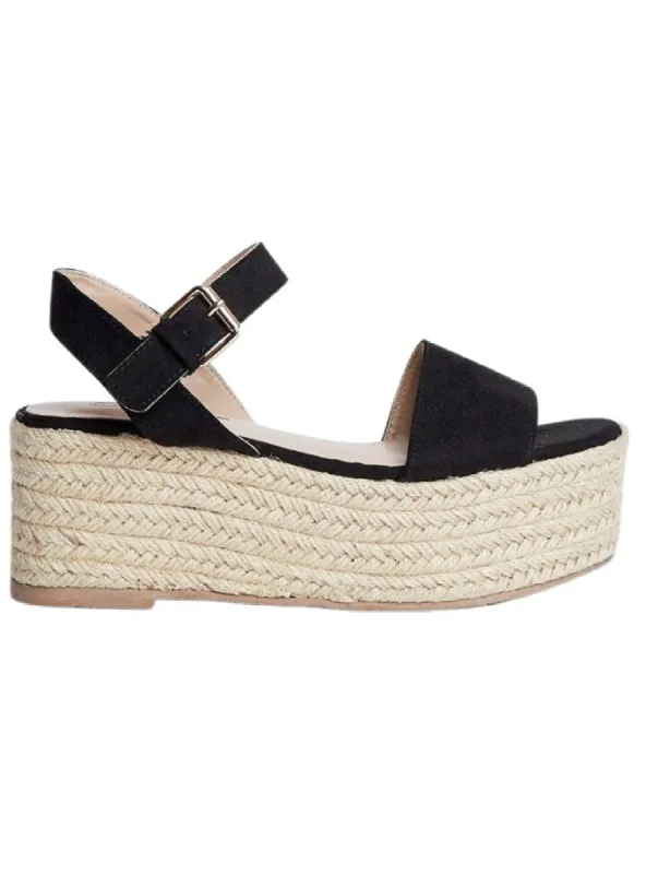 SUEDE FEEL PLATFORM ESPADRILLE sold by FBO