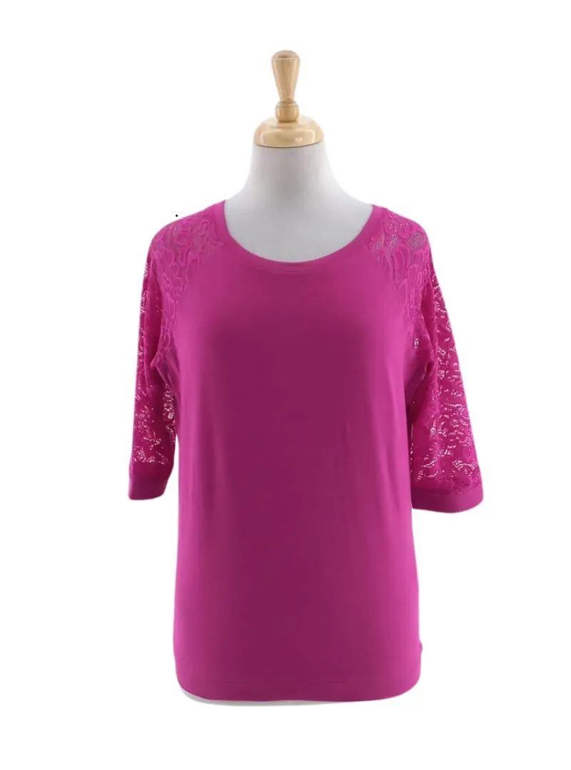 LACE DETAILED SLEEVE TEE sold by FBO