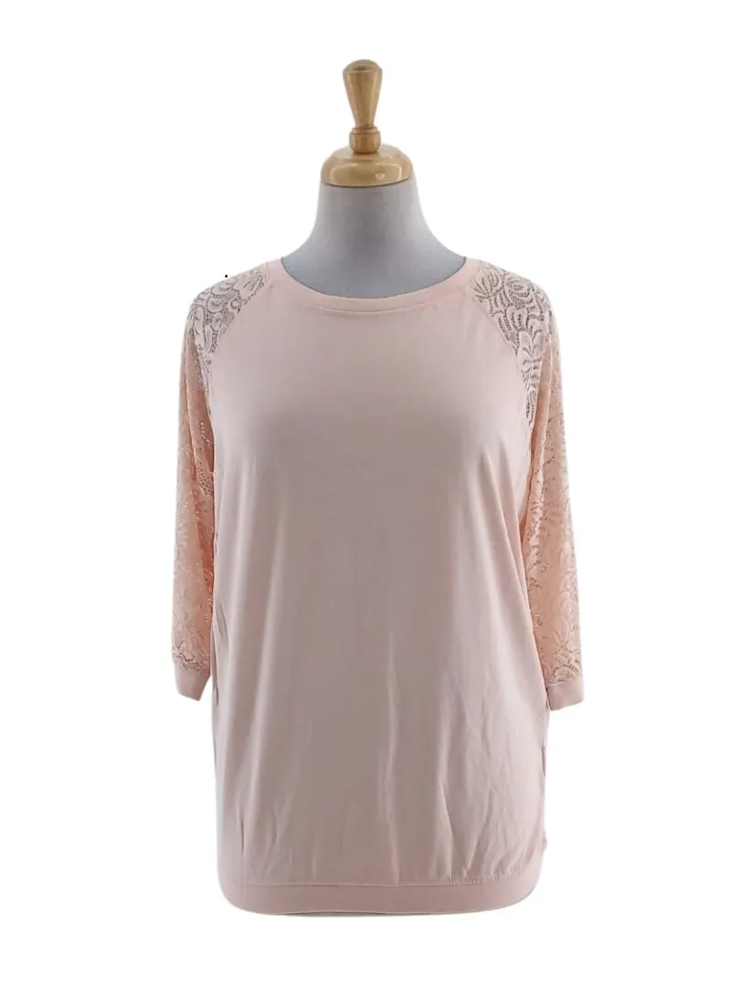 LACE DETAILED SLEEVE TEE sold by FBO