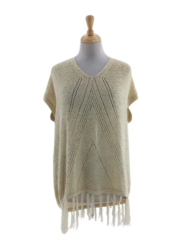 TASSLE KNIT COVER UP sold by FBO