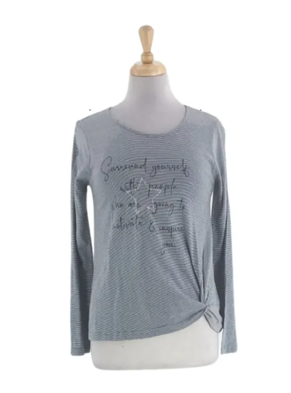 STRIPED DETAIL LONG SLEEVE TOP sold by FBO