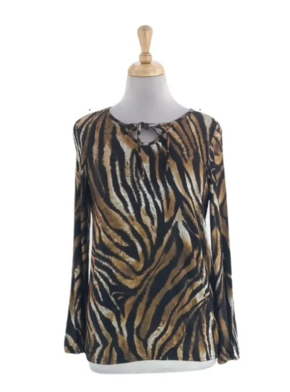 ANIMAL PRINT DETAILED TOP sold by FBO