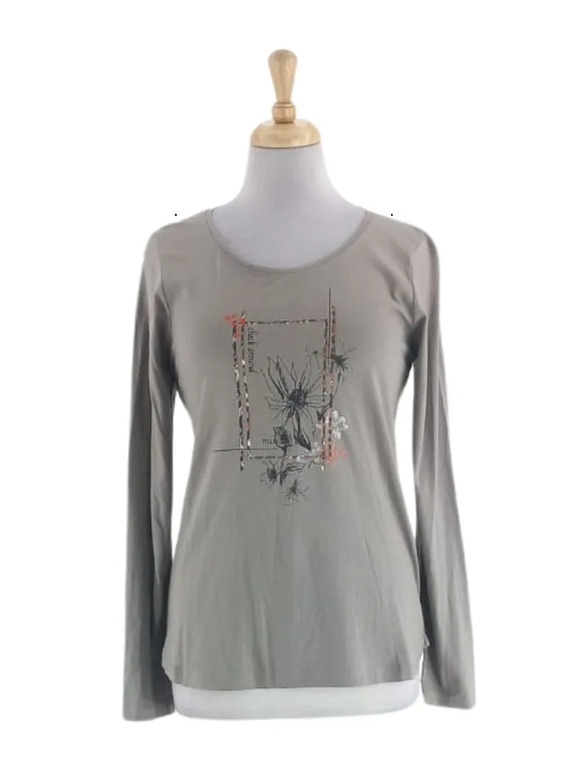 DETAILED PRINT LONG SLEEVE TOP sold by FBO