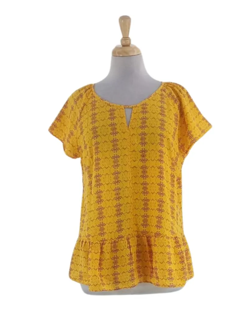 DETAILED PATTERNED PEPLUM BLOUSE sold by FBO