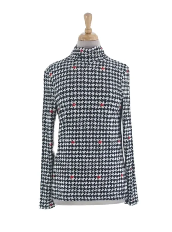 PATTERNED POLO NECK TOP sold by FBO