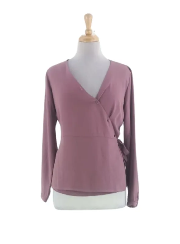 CHIFFON PEPLUM WRAP BLOUSE sold by FBO