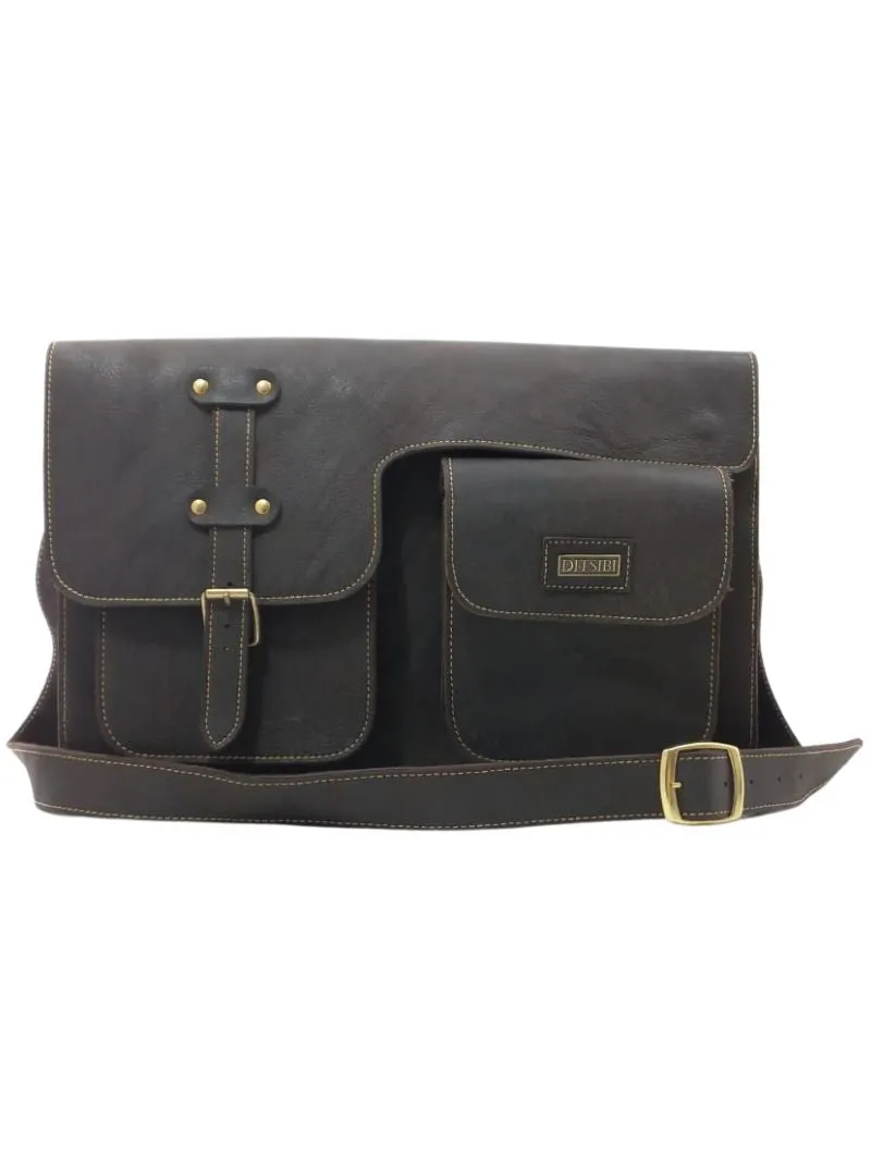 POCKET DETAIL GENUINE LEATHER OFFICE BAG sold by FBO