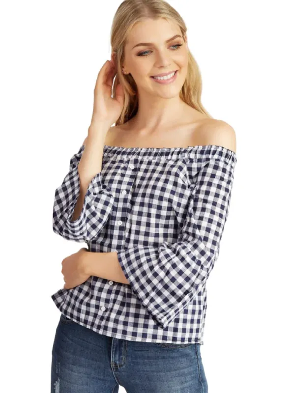 BUTTON FRILL SLEEVE TOP sold by FBO