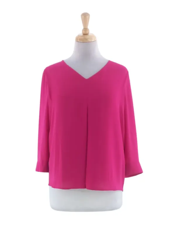 SOLID V-NECK CHIFFON BLOUSE sold by FBO