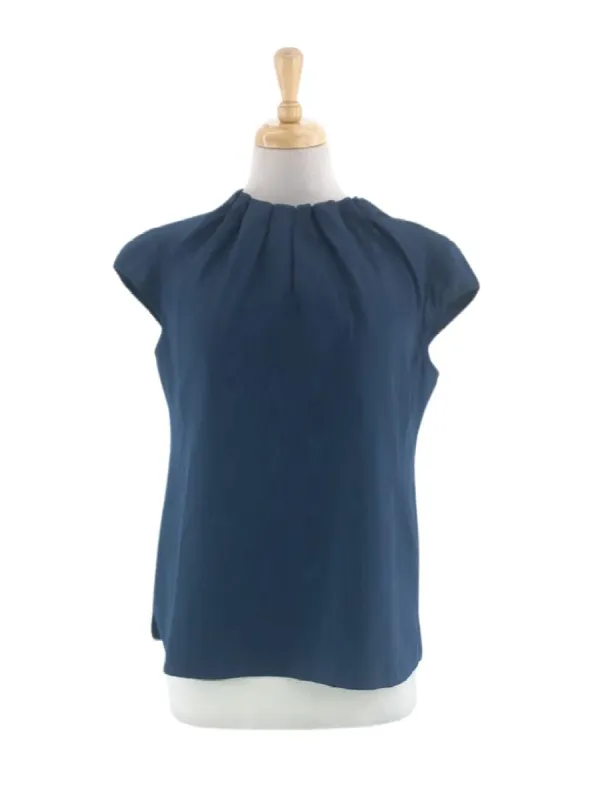SATIN PLEATED NECKLINE PATTERNED BLOUSE sold by FBO