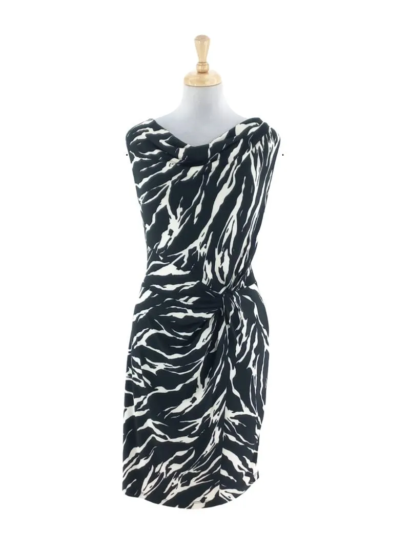 DETAILED COWL NECK SLEEVELESS DRESS sold by FBO
