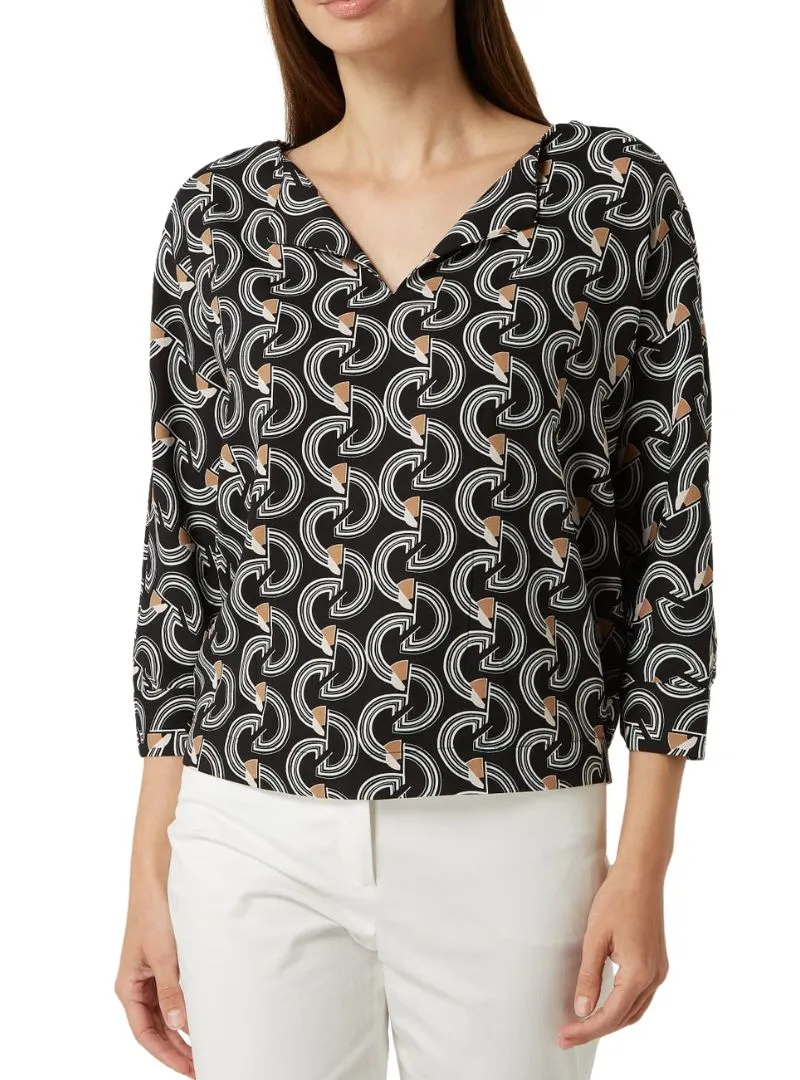 PATTERNED DETAILED V-NECK BLOUSE sold by FBO