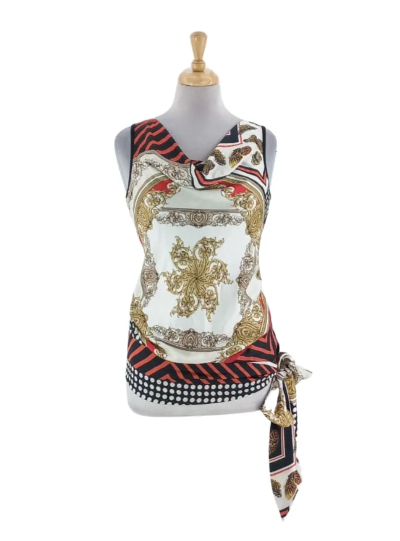 DETAILED COWL NECK SLEEVELESS BLOUSE sold by FBO