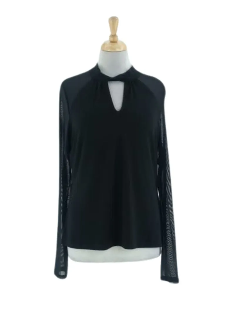 COMBO MESH SLEEVE BLOUSE sold by FBO