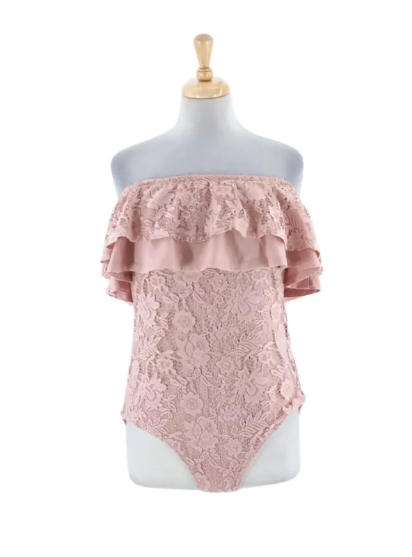 OFF THE SHOULDER LACE BODYSUIT sold by FBO