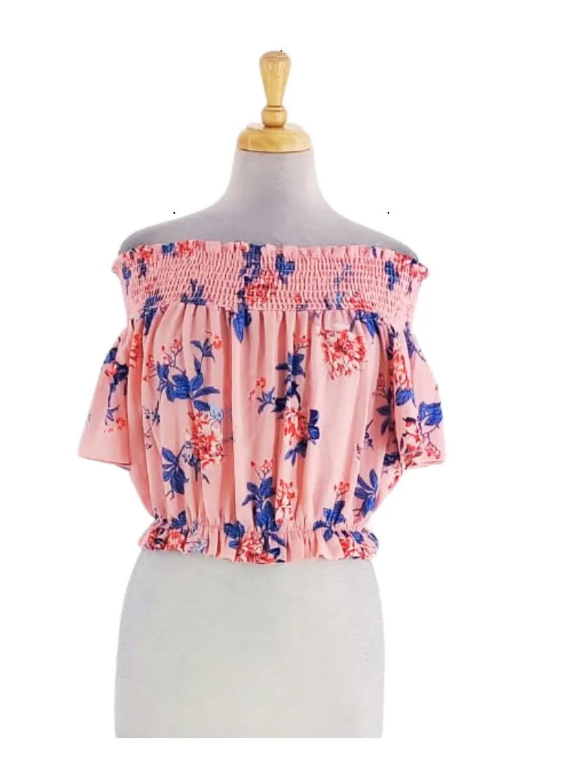 FLORAL PRINT CROP TOP sold by FBO