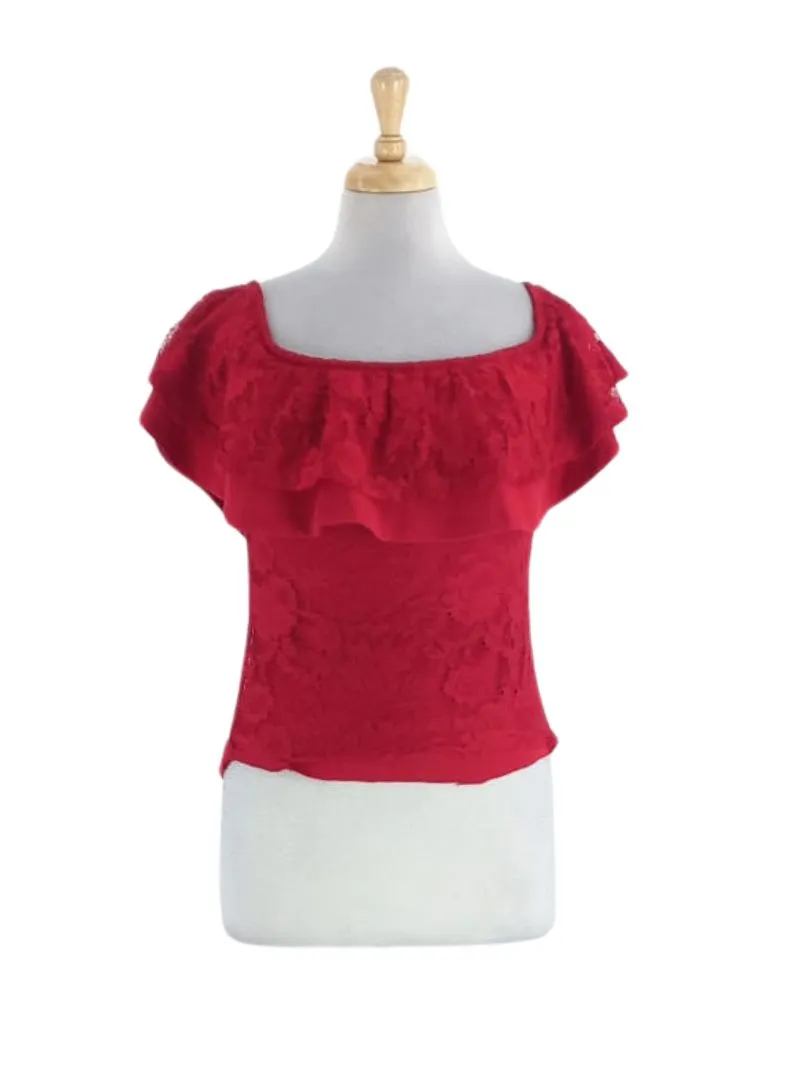 OFF THE SHOULDER LACE DETAILED BLOUSE sold by FBO