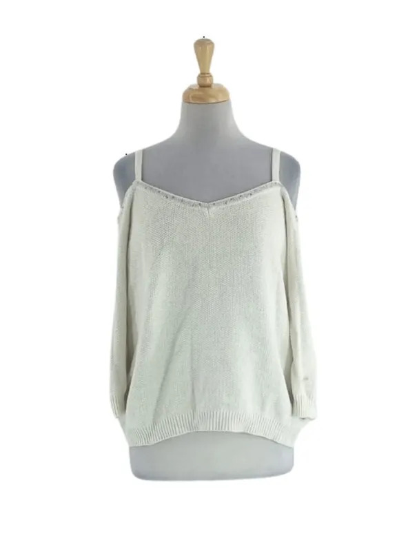 SEQUINS DETAIL COLD SHOULDER KNIT TOP sold by FBO