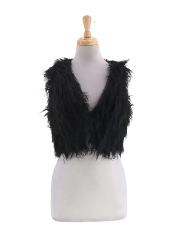 FAUX FUR SLEEVELESS JACKET sold by FBO