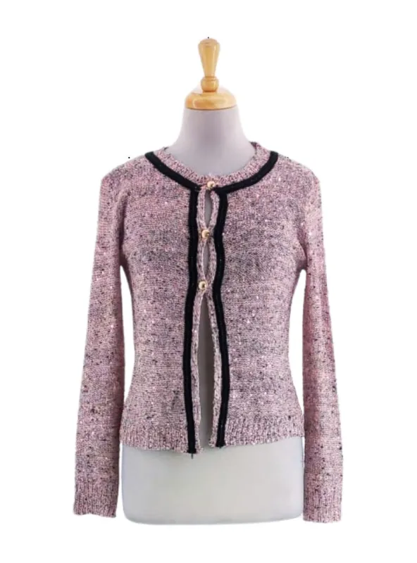 BUTTONED SEQUIN DETAIL KNIT sold by FBO