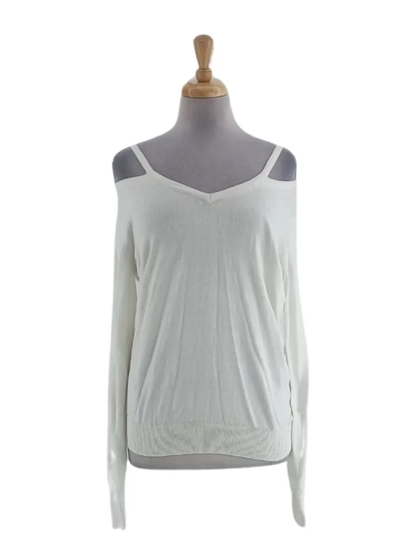 BASIC COLD SHOULDER KNIT TOP sold by FBO