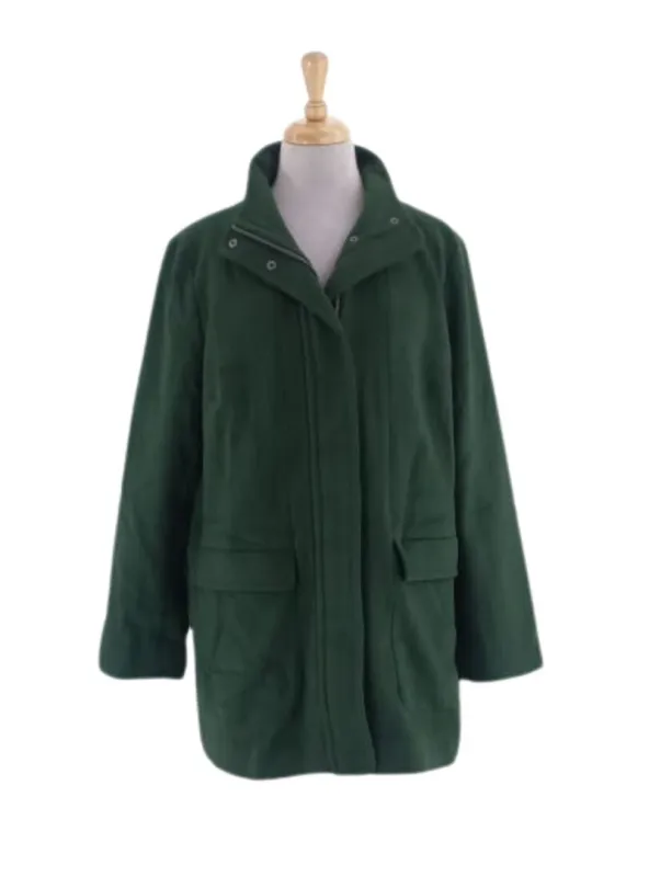 SOFT WOOL BLEND ZIP UP COAT sold by FBO
