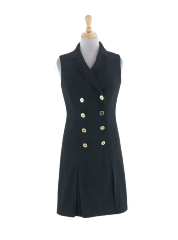 SLEEVELESS BUTTONED PLEATED DRESS sold by FBO