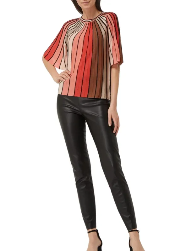 TEXTURED KNIT FLARE SLEEVE TOP sold by FBO