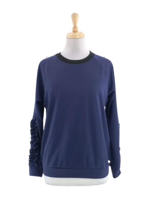 DETAILED SLEEVE CREW NECK TOP sold by FBO