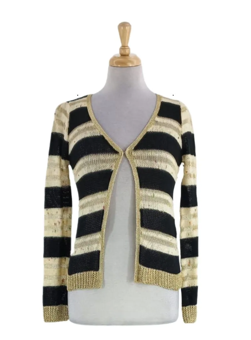 STRIPED DETAILED KNIT CARDIGAN sold by FBO