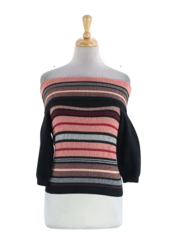 DETAILED CROP OFF SHOULDER KNIT TOP sold by FBO