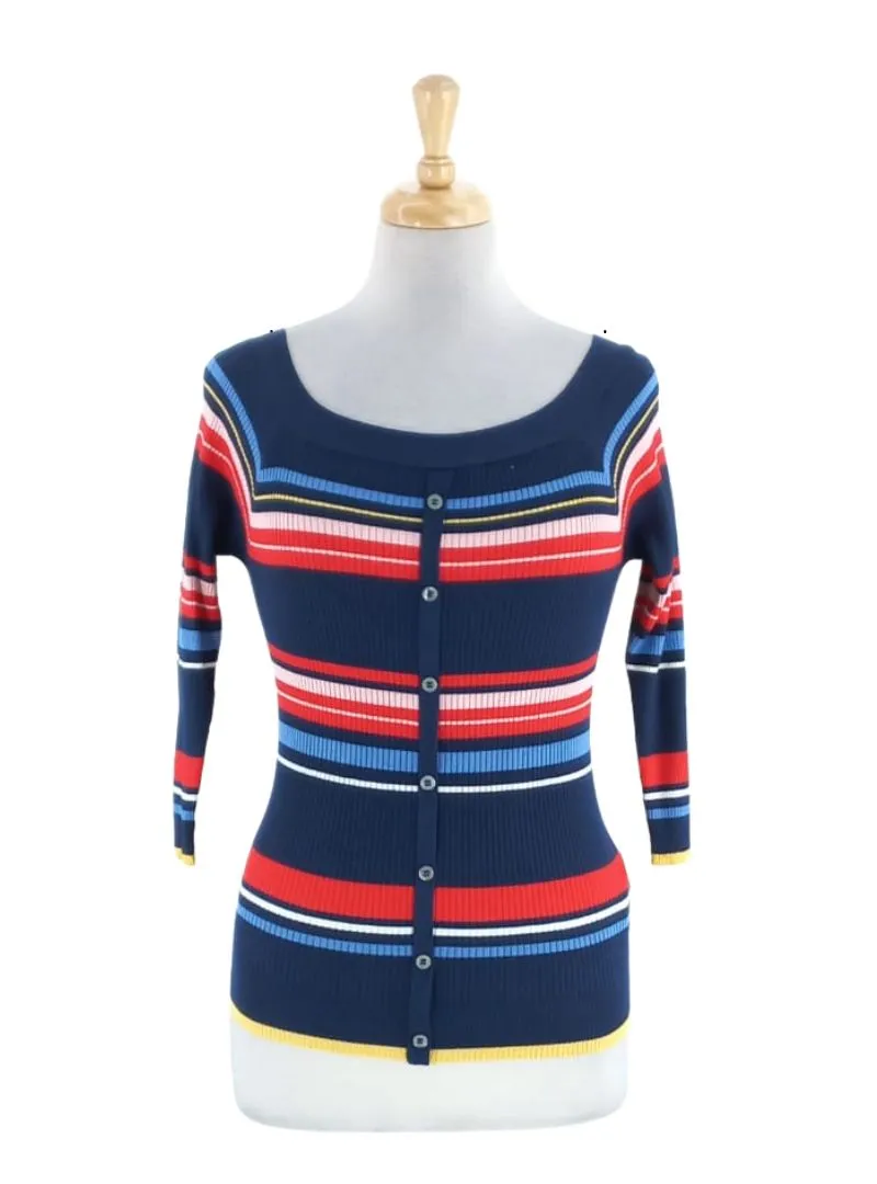 STRIPED DETAILED KNITTED TOP sold by FBO