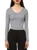 RIB TEXTURED STRIPED LONG SLEEVE TEE sold by FBO