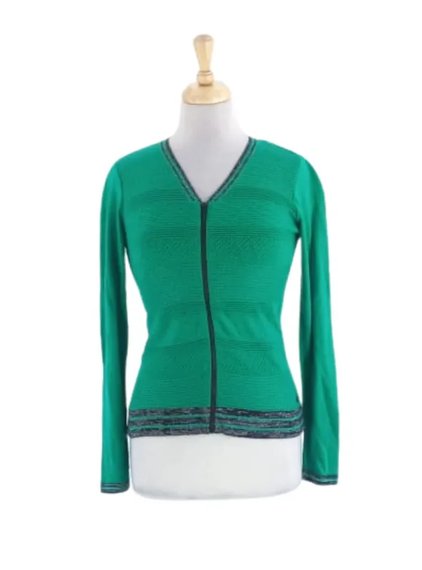 ZIP UP PATTERNED KNIT JACKET sold by FBO